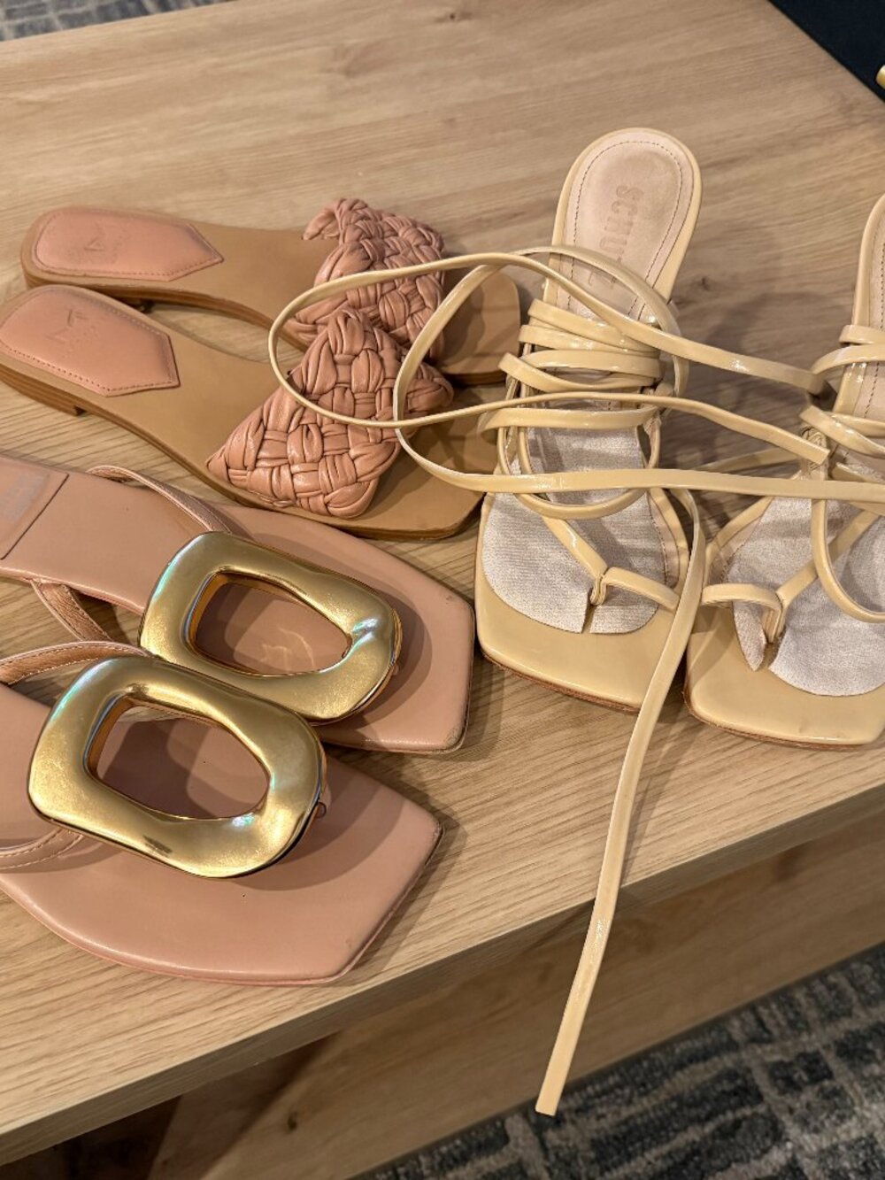 GOOD Jeffrey Campbell Linques Flat Sandals :: SIZE 6 :: NUDE :: PLUS 2 SANDALS
